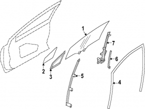 Subaru Forester 25-26 front left door glass guide