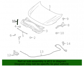 Hood seal front left Nissan Sentra 20-24
