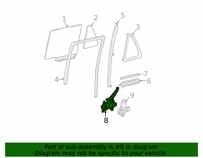 Rear left window lift mechanism for Lexus GX470 03-09
