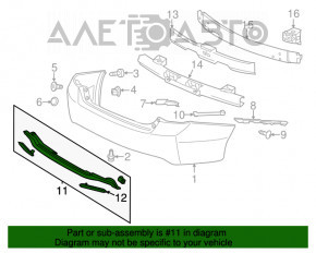 Honda Accord 13-15 rear bumper lip with chrome under reflectors