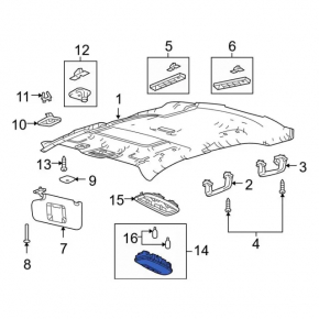 Front Ceiling Light Ford Fiesta 11-19 Gray
