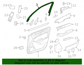 Front right inner door frame Mercedes GLS-class X166 13-19 black