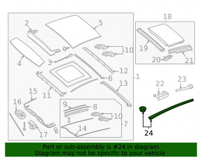 Roof overlay left Mercedes GLC 16-22 for panorama