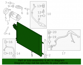 Air conditioning radiator condenser Ford Transit Connect MK2 13- 2.5