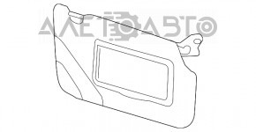 Left visor Ford Focus mk3 11-18 grey, without hook