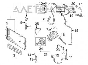 Air conditioning radiator condenser Audi A6 C7 12-15 2.0T, 3.0T 645X335X16