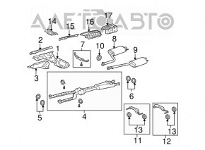 Exhaust line middle part Lexus LS460 LS600h 07-09 prerest