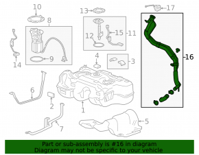 Chevrolet Trax 15-22 LUV fuel filler neck