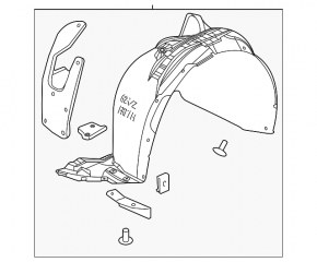 Front left fender liner Chevrolet Bolt EUV 22-23 torn