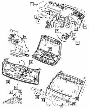 Naked tailgate with glass Jeep Compass 11-16