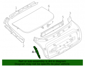 Right inner tailgate light trim BMW i4 22-26