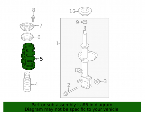 Front right spring for Nissan Versa 1.8 10-12