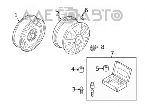 Wheel disk R16 4pcs VW Jetta 19- type 2 light curb