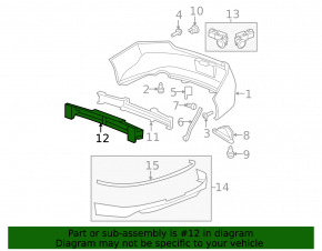Rear bumper reinforcement Honda Accord 13-17 2d