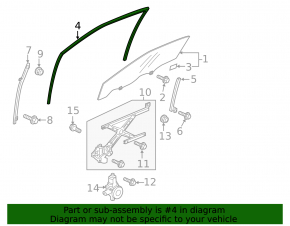Front left windshield seal for Honda CRZ 11-16