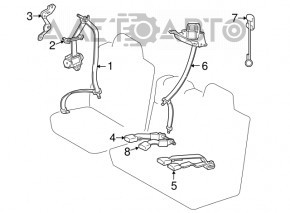 Seat belt 3 row left Toyota Sequoia 08-16 ser
