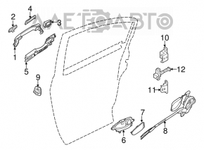 Rear left door limiter Nissan Altima 13-15