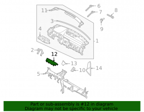 Front panel center trim for speaker for Kia Sorento 21-24 HEV, PHEV, black