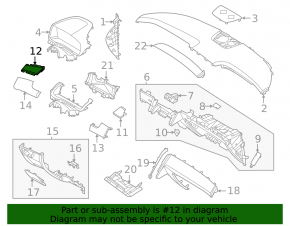 Left upper front panel trim for Hyundai Tucson 22-26, black fabric, dry-cleanable