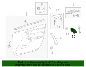 Front left window lift control for Toyota Rav4 13-18 with trim