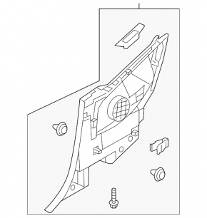Interior trim rear left lower Hyundai Veloster 12-17