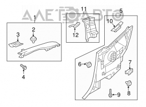 Interior trim rear left lower Hyundai Veloster 12-17