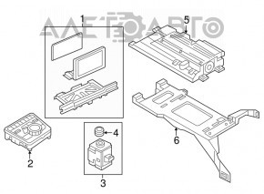Monitor, display, navigation Audi A4 B9 17- 8.2" with bracket, scratch, cracks, coating swelled
