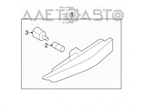 Turn signal on the right wing Kia Soul 14-16 prerest