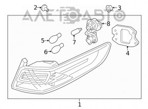 Light outer wing left Kia Optima 16-