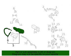Porsche Macan 15-24 rear left door handle mechanism for keyless operation