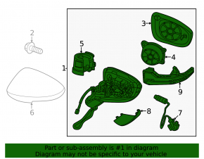Left side mirror assembly for Nissan Ariya 23-25 with turn signal, heating, BSM, camera, Empower+