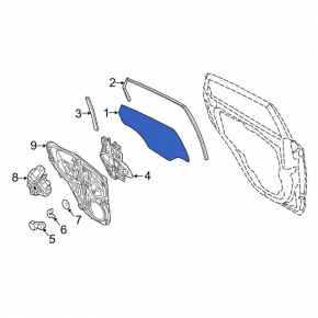 Front right door glass Ford Fiesta 11-19