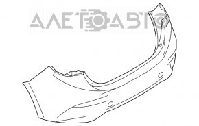 Naked rear bumper Mazda 3 14-18 BM