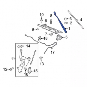 Wiper arm right Ford Fiesta 11-19