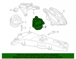 Left engine mount for BMW 5 G60 24-25 AWD, 3.0L turbo, 750e xDrive