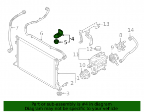Upper left radiator mount cushion for Kia EV6 22-24 (plastic + rubber)