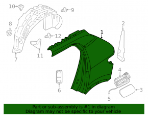 Quarter wing rear left Volvo XC40 19-25
