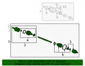 Drive axle shaft front left Acura ILX 16-22 2.4