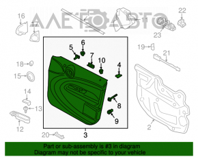Door trim card front right Mini Cooper Countryman R60 12-16 black