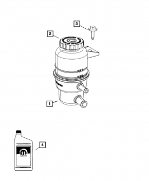 Power steering reservoir Chrysler 200 11-14 2.4 4-speed
