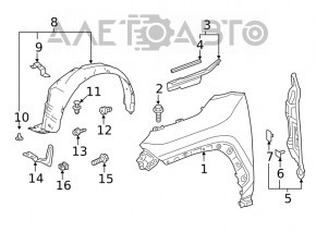 Front right wing for Toyota Rav4 19-25, white 2QJ, with protective film