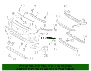Front bumper mount left wing Subaru XV Crosstrek 18-23