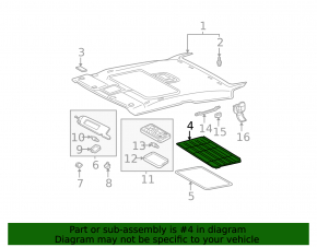 Sunroof curtain Toyota Solara 04-08 gray, for dry cleaning