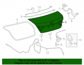 Toyota Camry V55 15-17 trunk lid (USA)