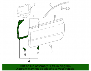 Front left door seal for Toyota Solara 2.4 04-08