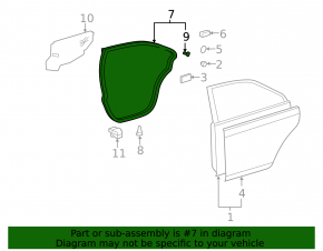 Toyota Camry v40 rear left door seal