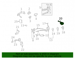 Front left door lock cylinder Lexus GS350 GS450h 08-11