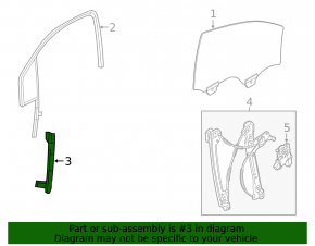 Front Right Door Glass Guide GMC Terrain 18-