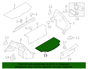Nissan Leaf 11-12 trunk floor gray