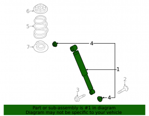 Rear left shock absorber Nissan Rogue 14-16